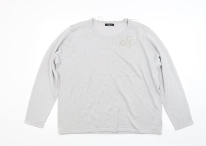 BM Womens Grey  Knit Pullover Jumper Size L