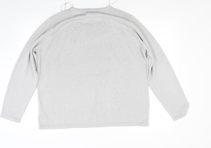 BM Womens Grey  Knit Pullover Jumper Size L