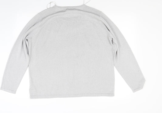 BM Womens Grey  Knit Pullover Jumper Size L