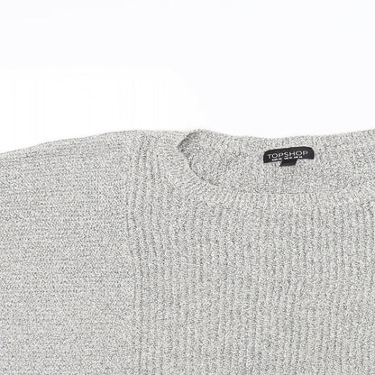 Topshop Womens Grey  Knit Pullover Jumper Size 14