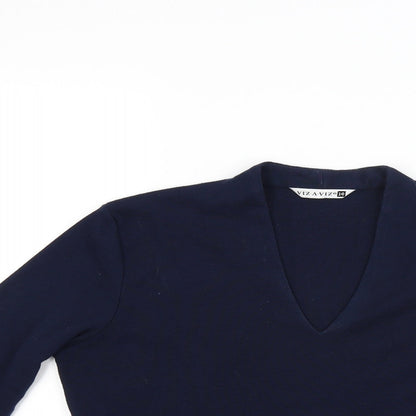 Viz a Viz Womens Blue  Knit Pullover Jumper Size 10