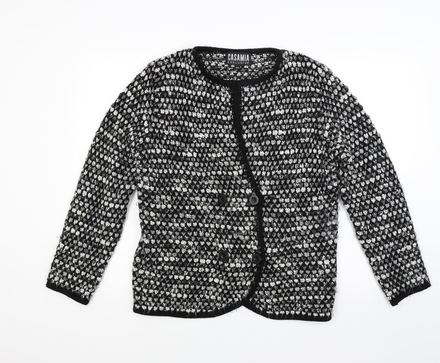 Casamere Womens Grey  Knit Cardigan Jumper Size M