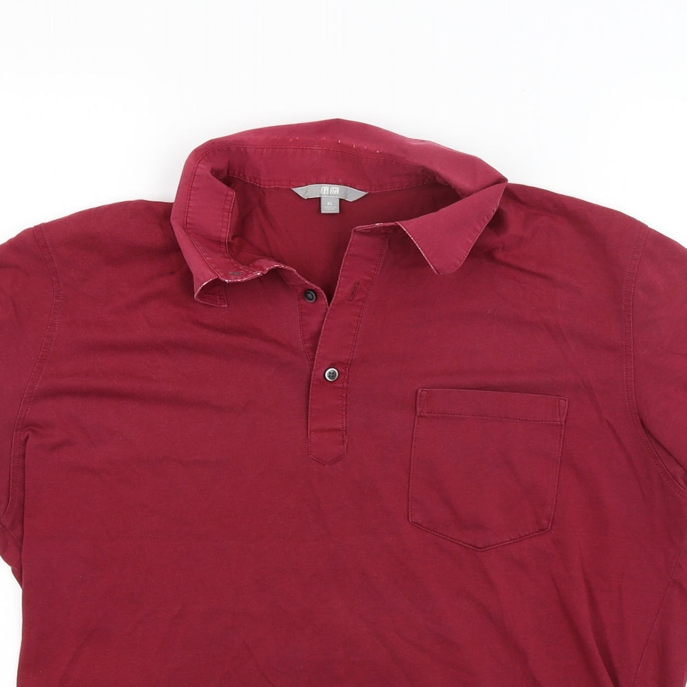 Uniqlo Mens Red  Jacquard  Polo Size XL