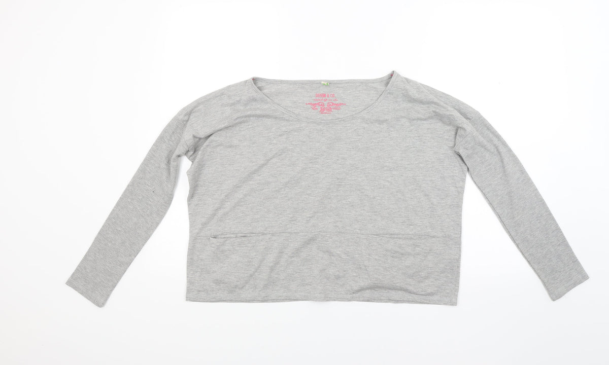 Primark Womens Grey  Jacquard Pullover Sweatshirt Size 14