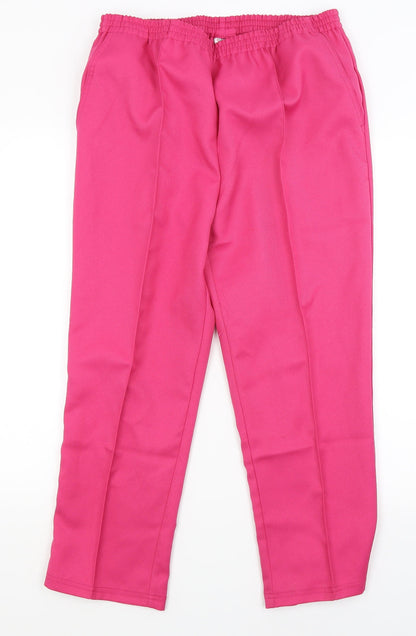 Womens UK Size 14 Damart Regular Fit  Pink Trousers