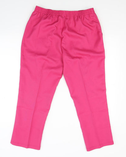 Womens UK Size 14 Damart Regular Fit  Pink Trousers