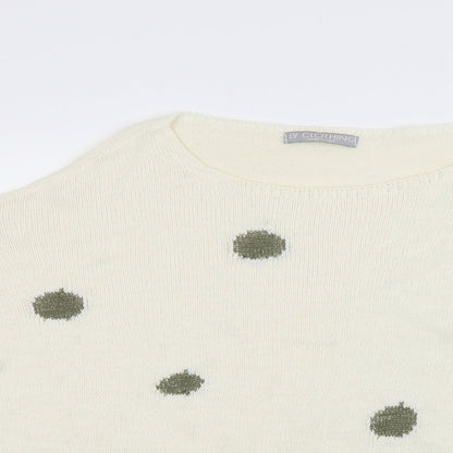 LV clothing Womens White  Knit Pullover Jumper Size L