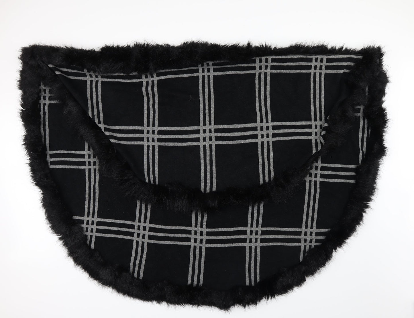 Preworn Womens Black Check  Jacket Poncho One Size  - shoulder jacket