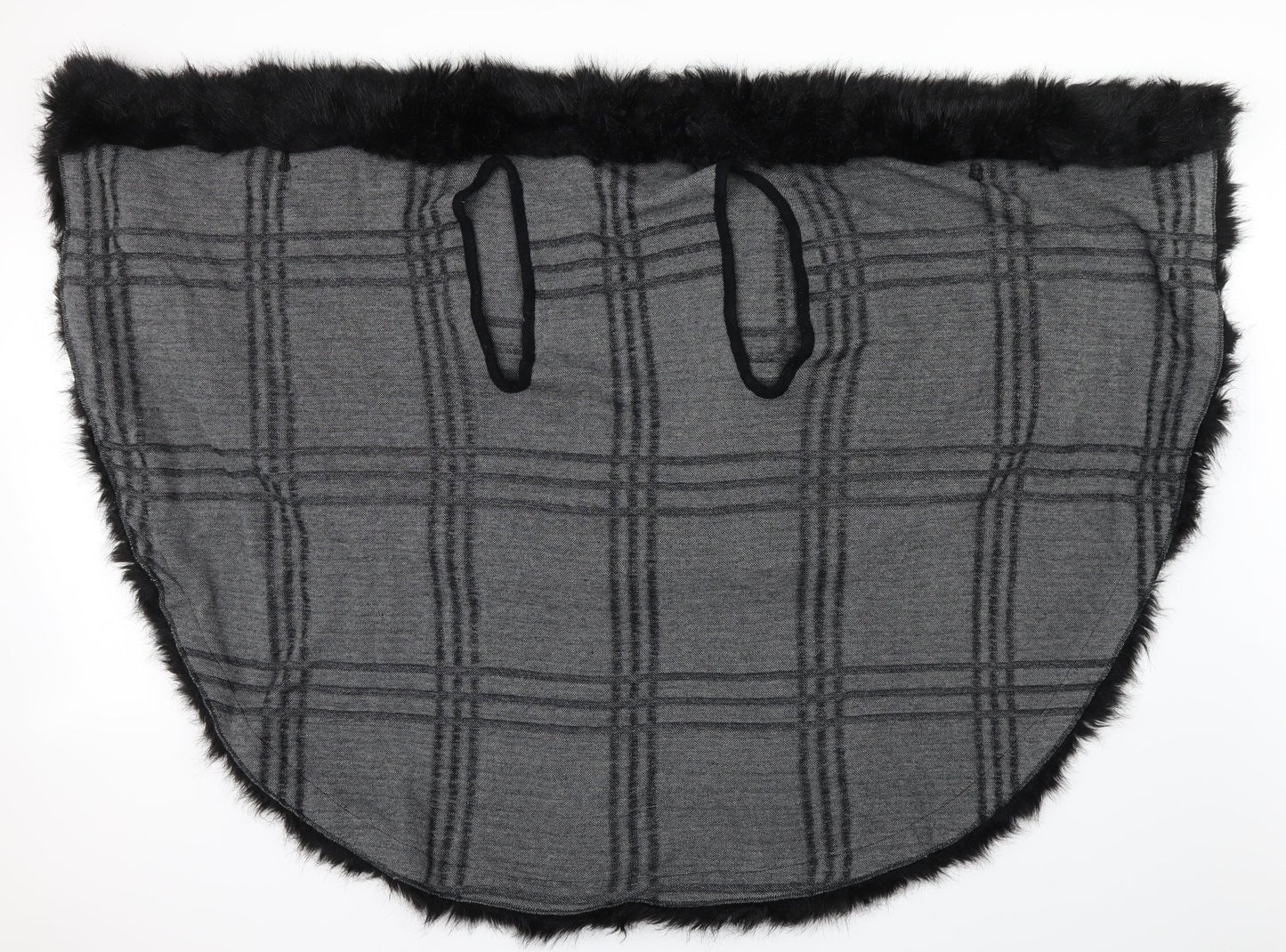 Preworn Womens Black Check  Jacket Poncho One Size  - shoulder jacket