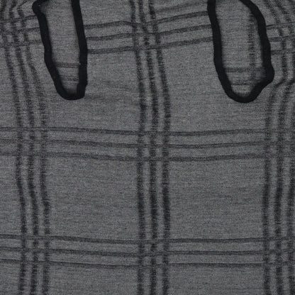 Preworn Womens Black Check  Jacket Poncho One Size  - shoulder jacket