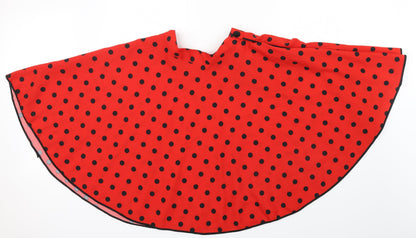 FUNNY FASHION Womens Red Polka Dot  Swing Skirt One Size
