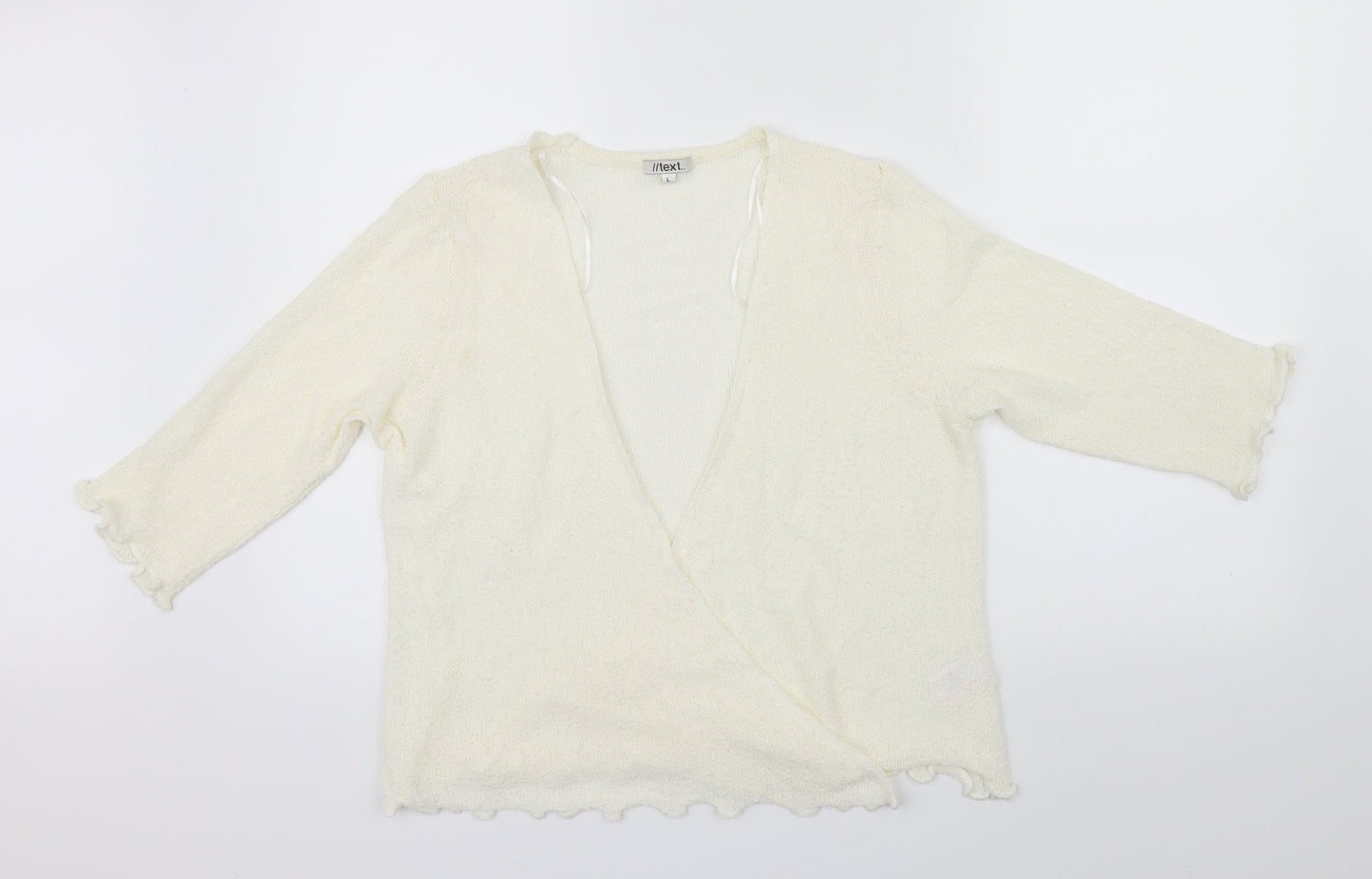 text Womens Ivory   Wrap Jumper Size L