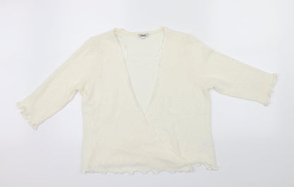 text Womens Ivory   Wrap Jumper Size L