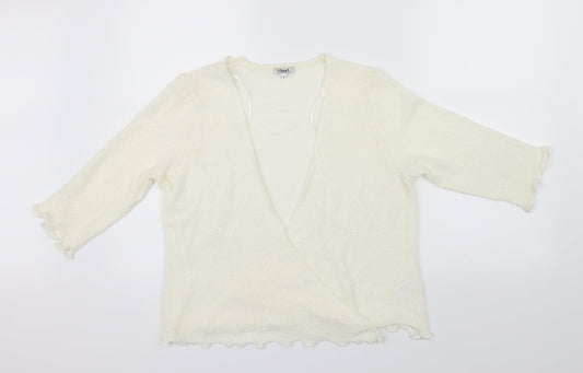 text Womens Ivory   Wrap Jumper Size L