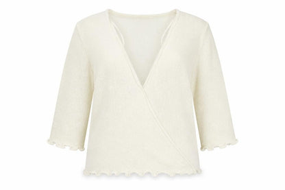 text Womens Ivory   Wrap Jumper Size L