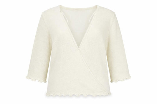text Womens Ivory   Wrap Jumper Size L