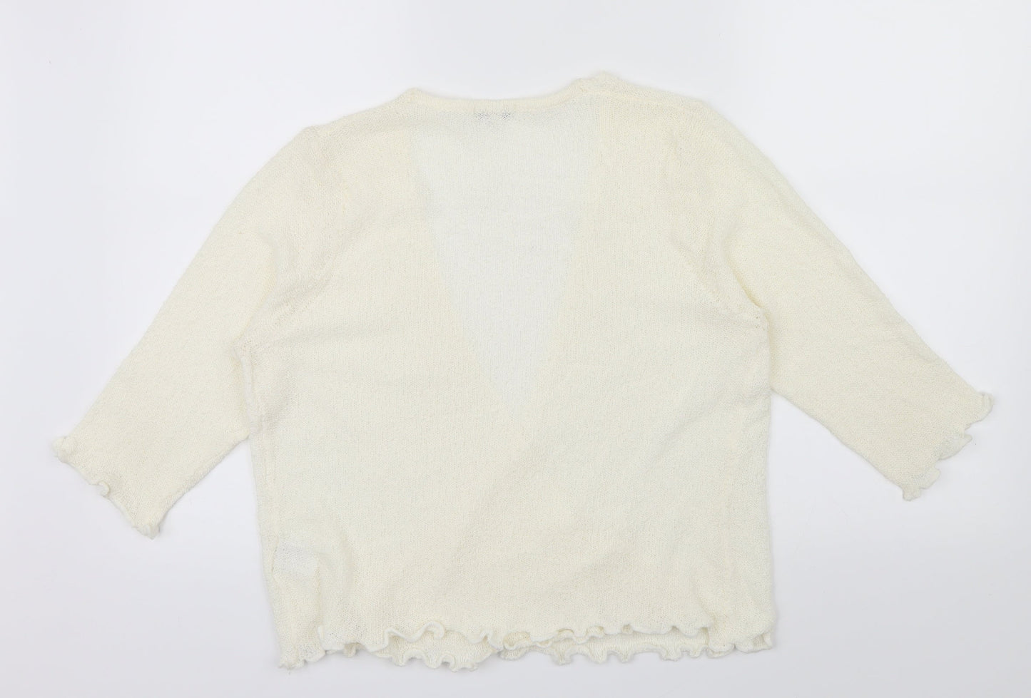 text Womens Ivory   Wrap Jumper Size L