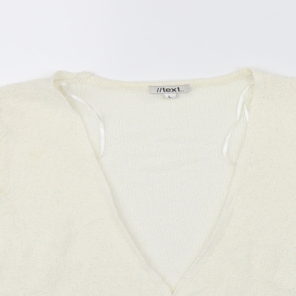 text Womens Ivory   Wrap Jumper Size L