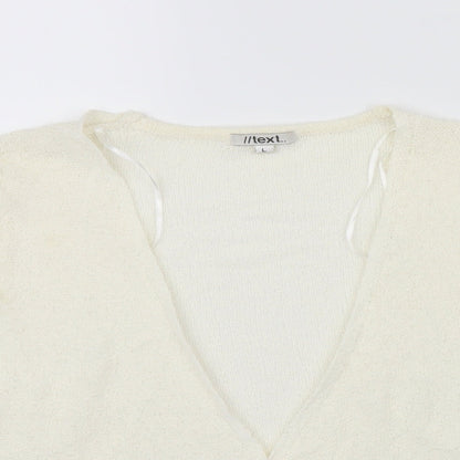 text Womens Ivory   Wrap Jumper Size L