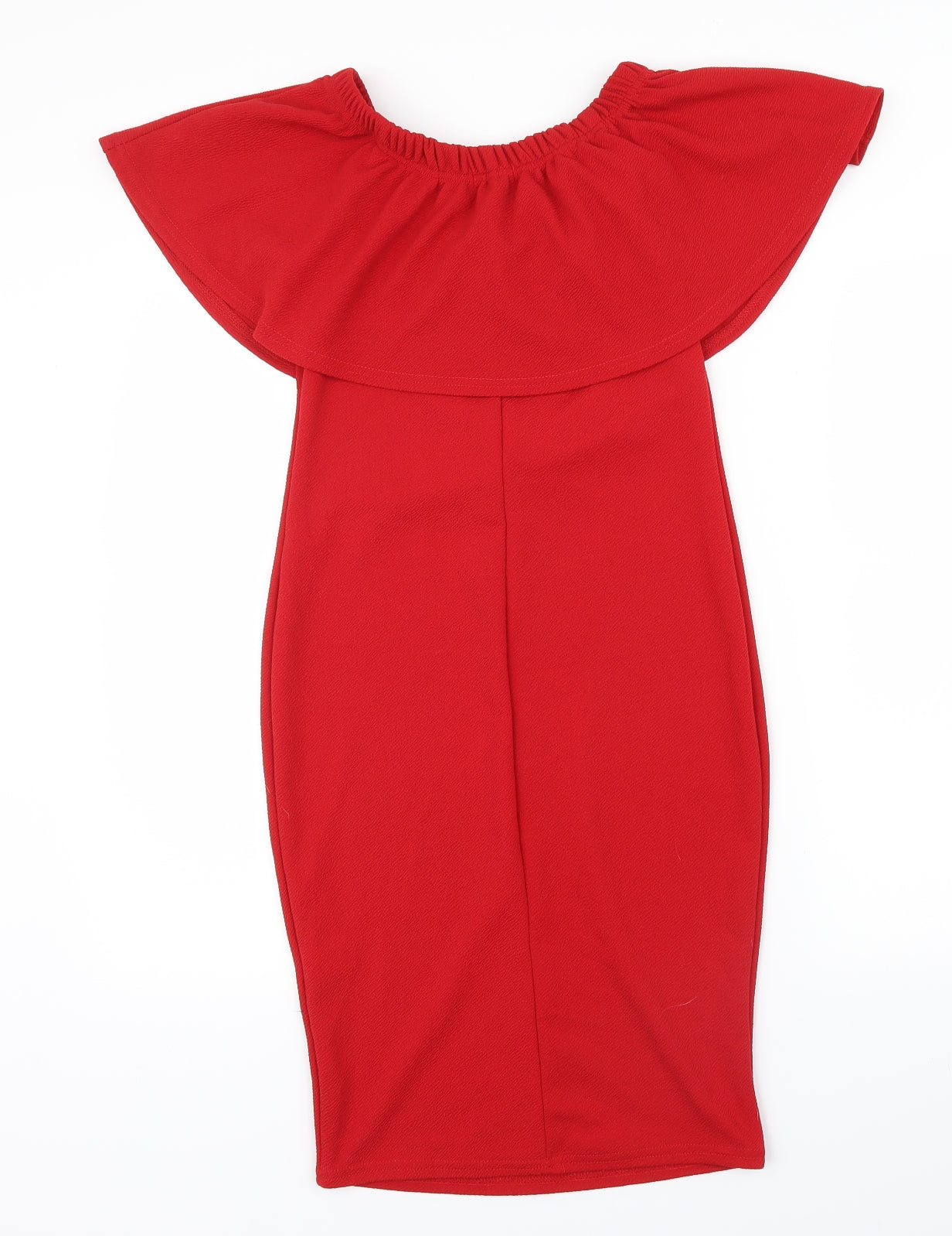 B.YOU Womens Red Houndstooth  A-Line  Size 8  - Frill detail