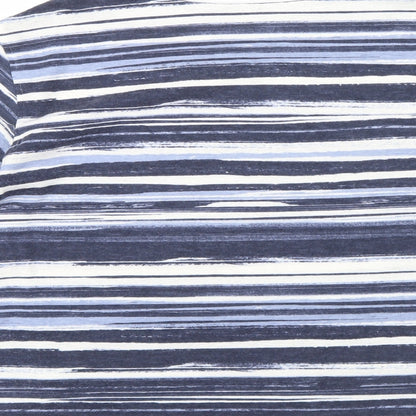 M&S Womens Blue Striped  Pullover Jumper Size 10  - Frill detail