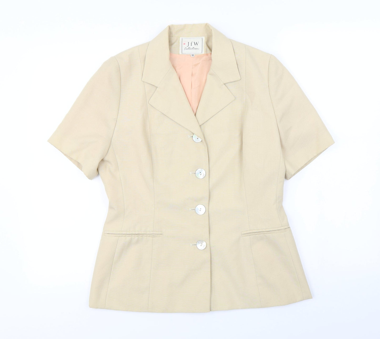 JWF  Womens Beige   Jacket Blazer Size 12