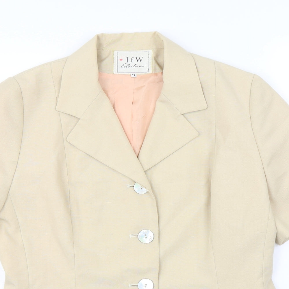JWF  Womens Beige   Jacket Blazer Size 12