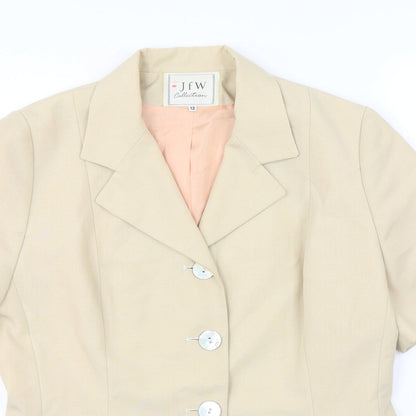 JWF  Womens Beige   Jacket Blazer Size 12