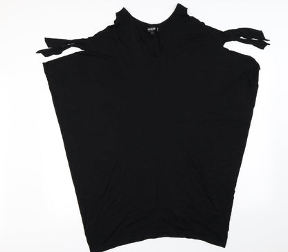 Womens UK Size L Debenhams Black Basic T-Shirt