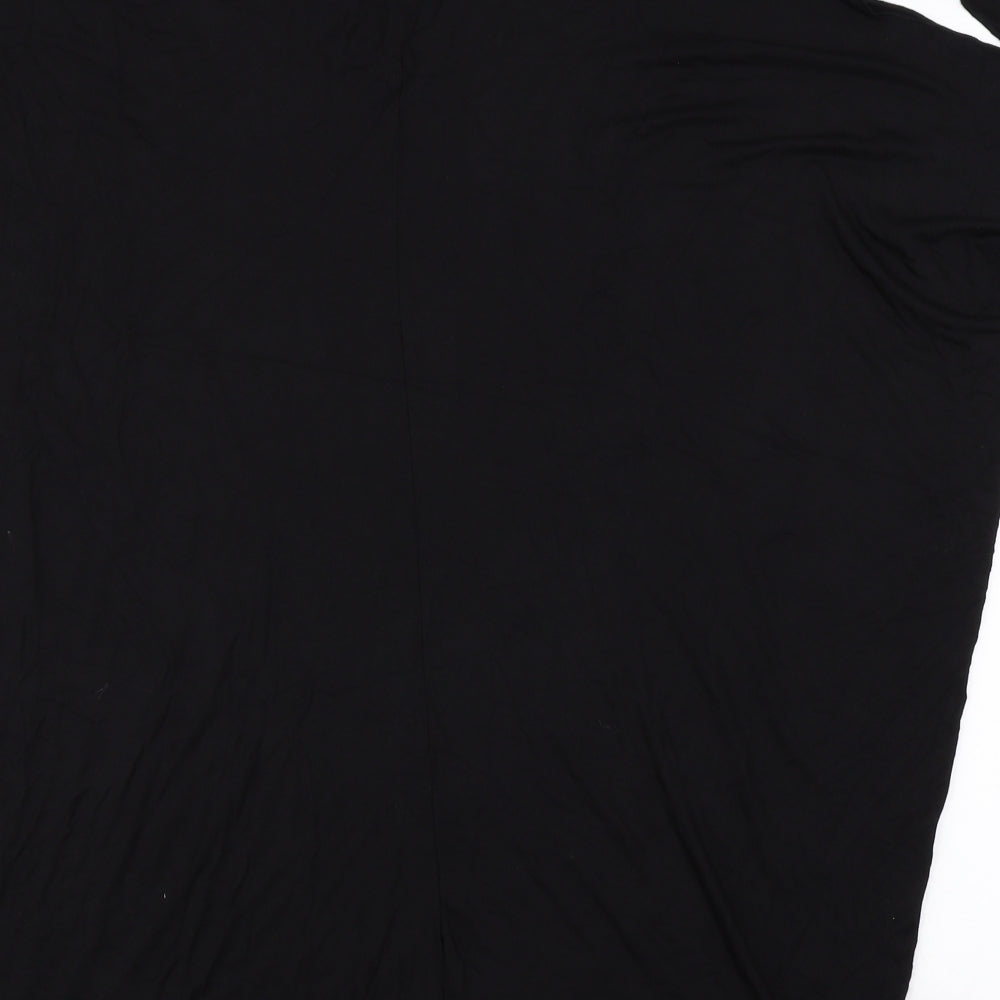 Womens UK Size L Debenhams Black Basic T-Shirt