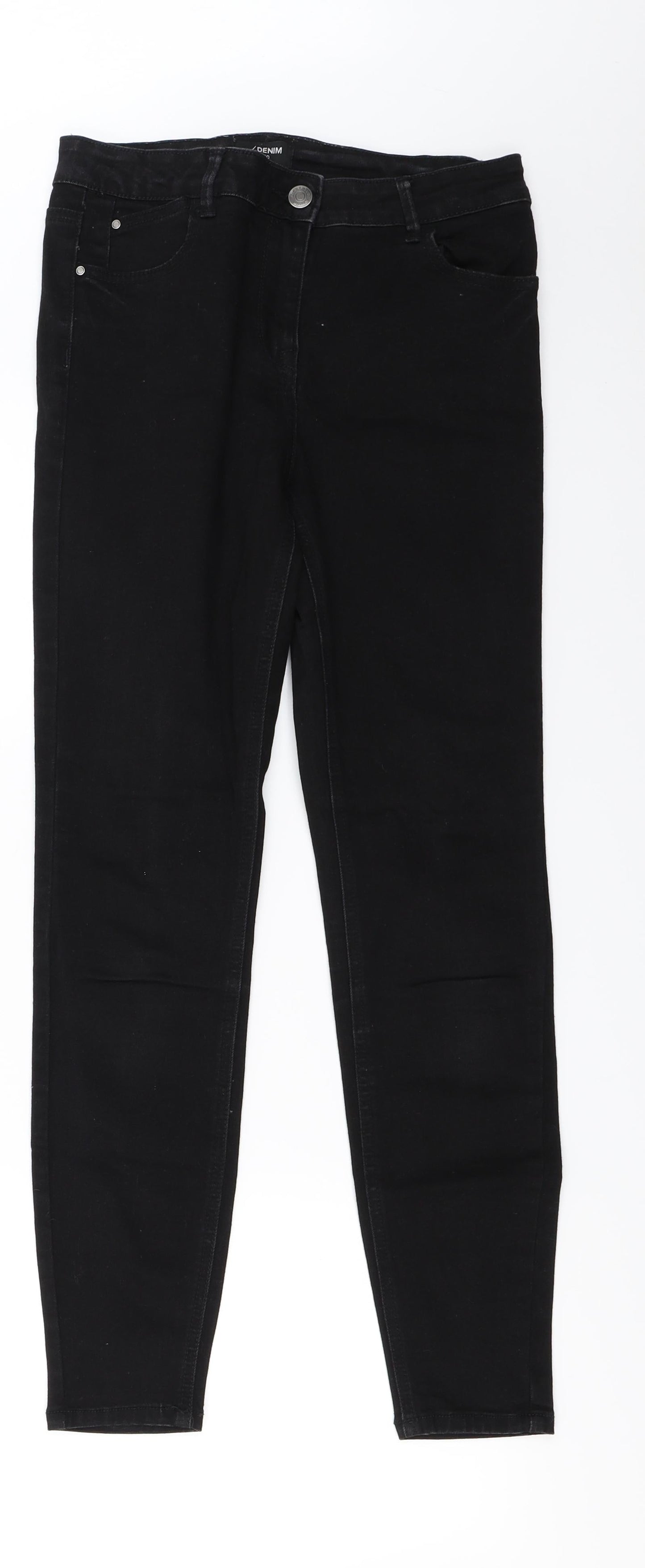 Womens UK Size 10 denim Regular Fit Skinny Black Jeans