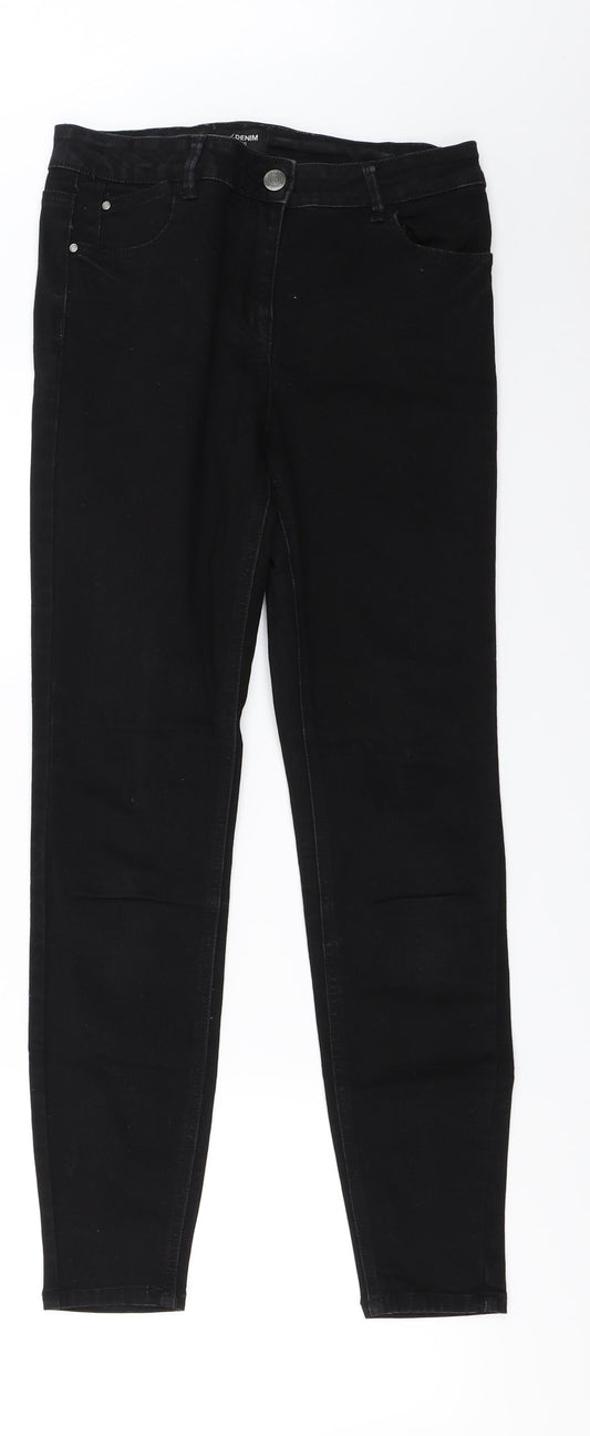 Womens UK Size 10 denim Regular Fit Skinny Black Jeans