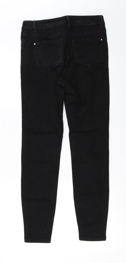 Womens UK Size 10 denim Regular Fit Skinny Black Jeans