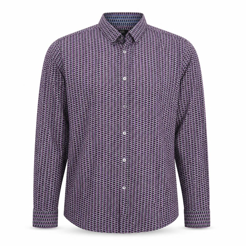 Mens UK Size M F&F Purple  Button-Up Long Sleeve Casual Shirt