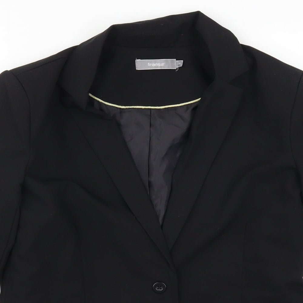Fransa Womens Black   Jacket Suit Jacket Size 8
