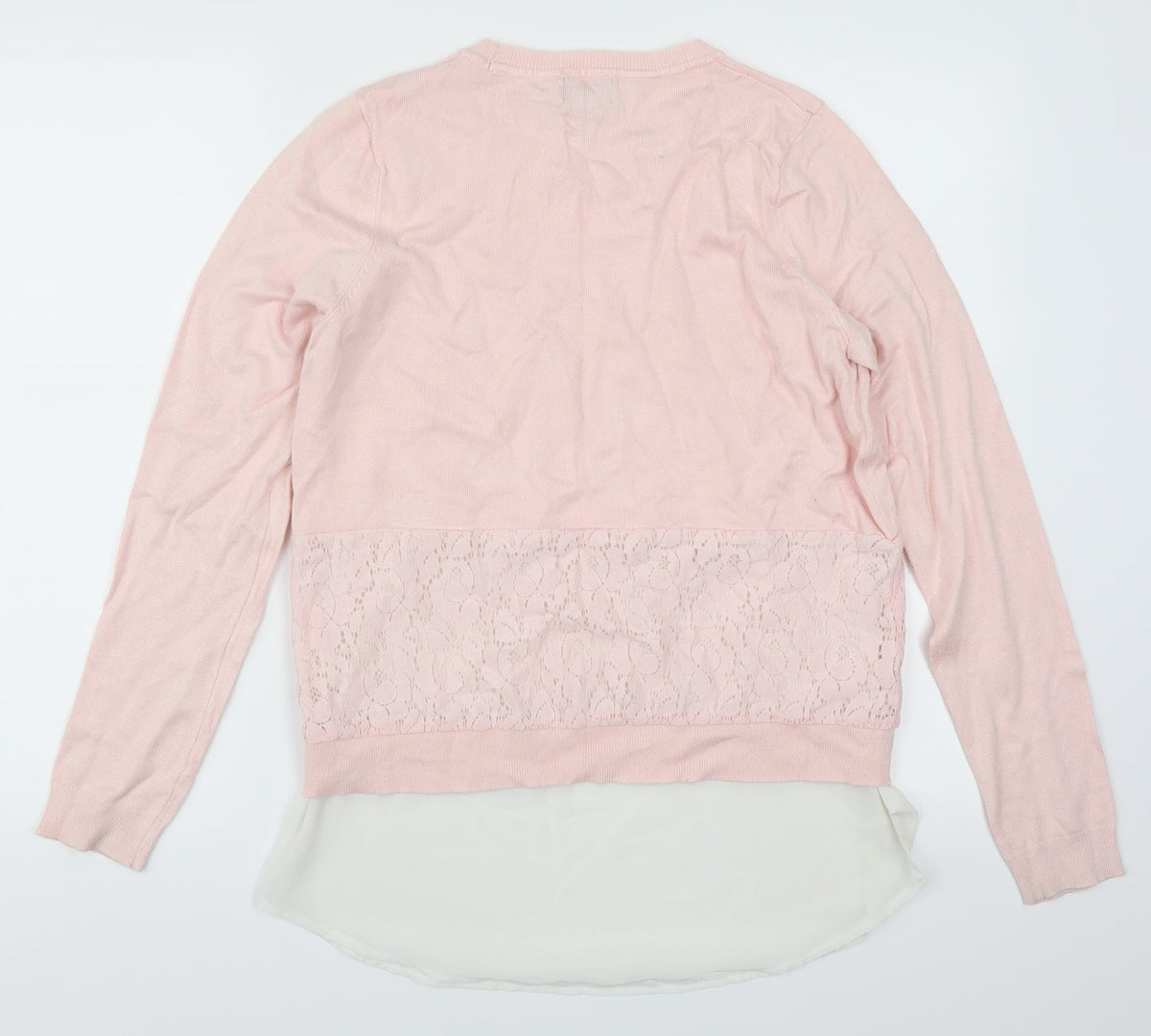 F&F Womens Pink  Lace Pullover Jumper Size 10