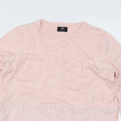 F&F Womens Pink  Lace Pullover Jumper Size 10