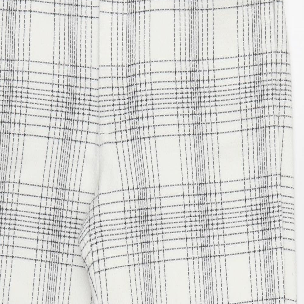 Womens UK Size S Zara Regular Fit Cropped White Trousers