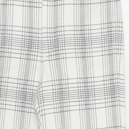 Womens UK Size S Zara Regular Fit Cropped White Trousers