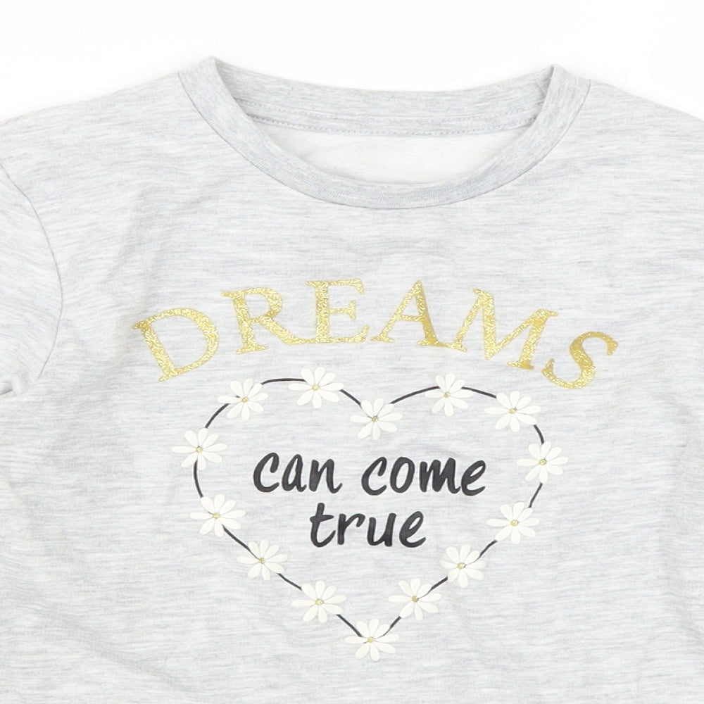 Lily & Dan Girls Grey   Pullover Sweatshirt Size 7-8 Years  - Dreams Can Come True