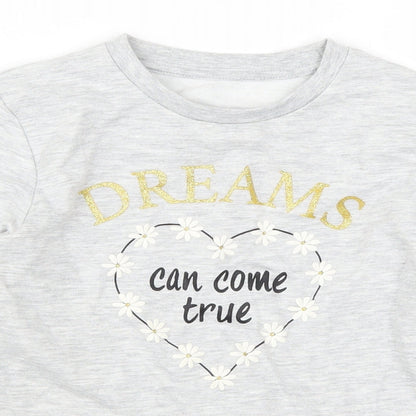 Lily & Dan Girls Grey   Pullover Sweatshirt Size 7-8 Years  - Dreams Can Come True