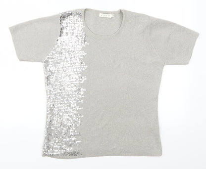 Mica Womens Grey   Basic T-Shirt Size 12