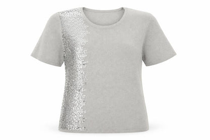 Mica Womens Grey   Basic T-Shirt Size 12
