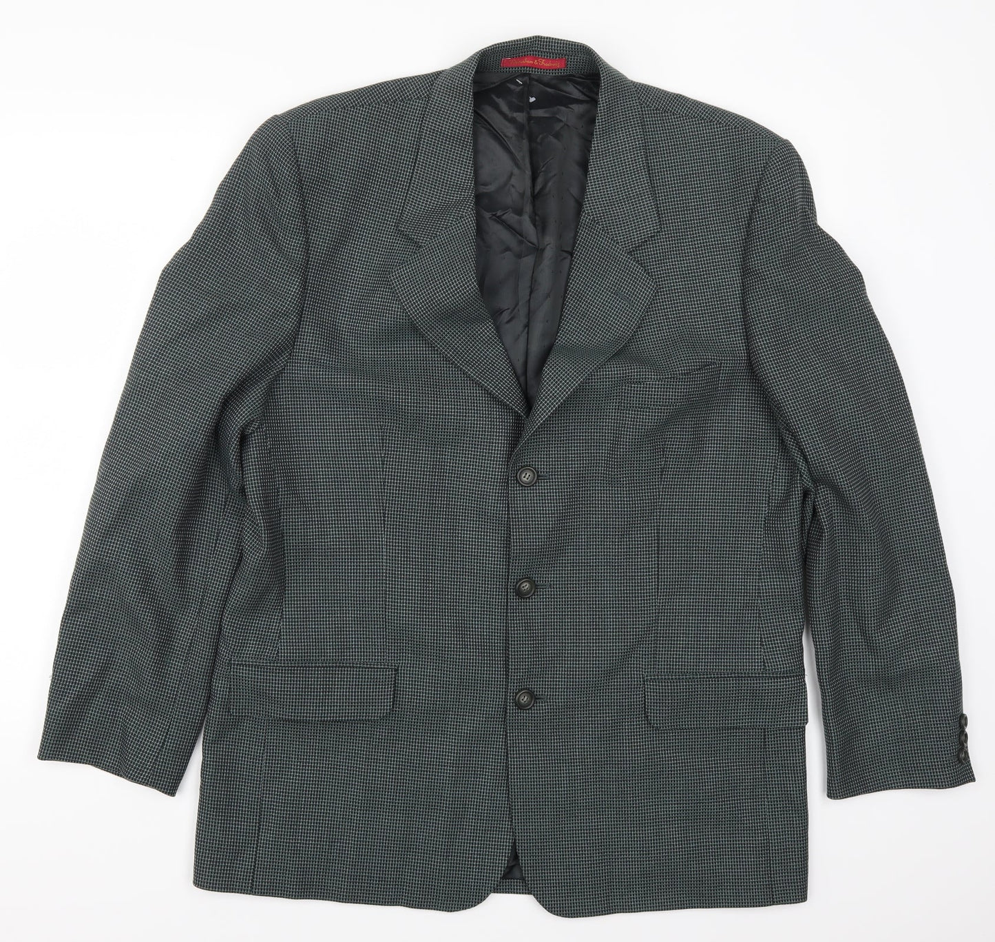 Mens UK Size 42 Debenham & Freebody Regular Green Suit Jacket
