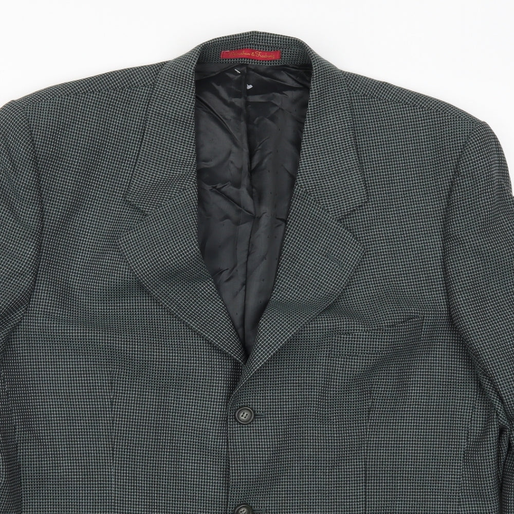 Mens UK Size 42 Debenham & Freebody Regular Green Suit Jacket