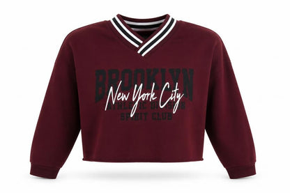 Primark Womens Red   Pullover Sweatshirt Size 6  - Brooklyn New York