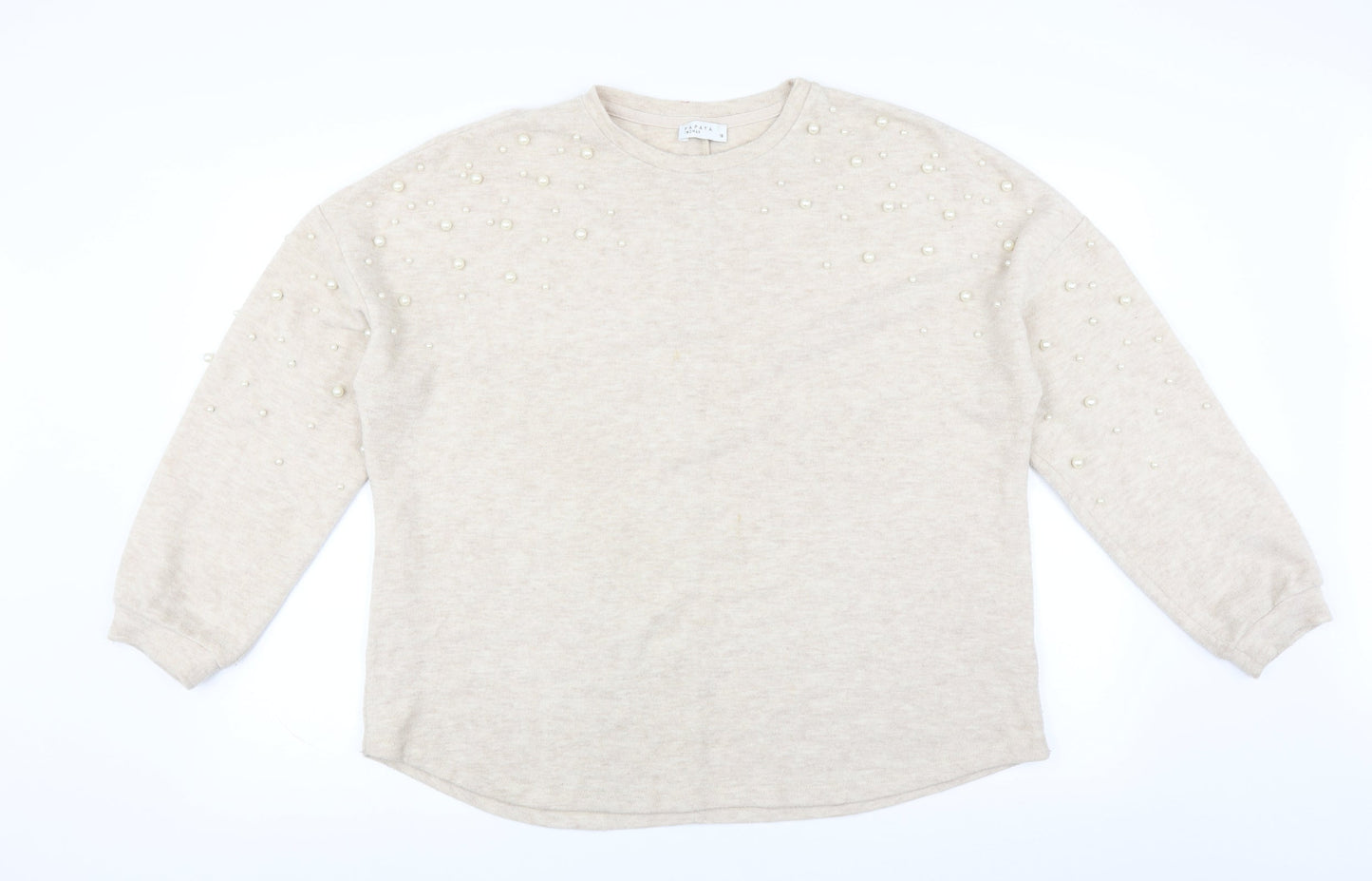 Papaya Womens Beige   Pullover Jumper Size 18  - beaded detail