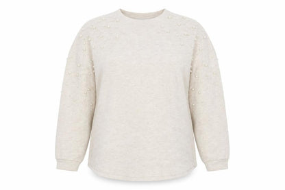Papaya Womens Beige   Pullover Jumper Size 18  - beaded detail