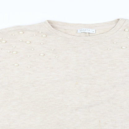 Papaya Womens Beige   Pullover Jumper Size 18  - beaded detail