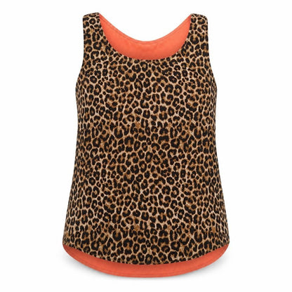 damned delux Womens Brown Animal Print  Basic Tank Size M